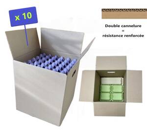 Caisse en carton pour le transport des alvéoles par lot de 10.
Peut contenir 6 alvéoles, soit 180 oeufs, en préservant le passage des mains dans l'encoche pour faciliter la prise en main lors du transport.

- Qualité: carton double cannelure pour assurer une résistance renforcée.
- Poignée semi-découpée

- 31 x 31 x 37(h) cm
- Poids: 0.5 kg / pièce